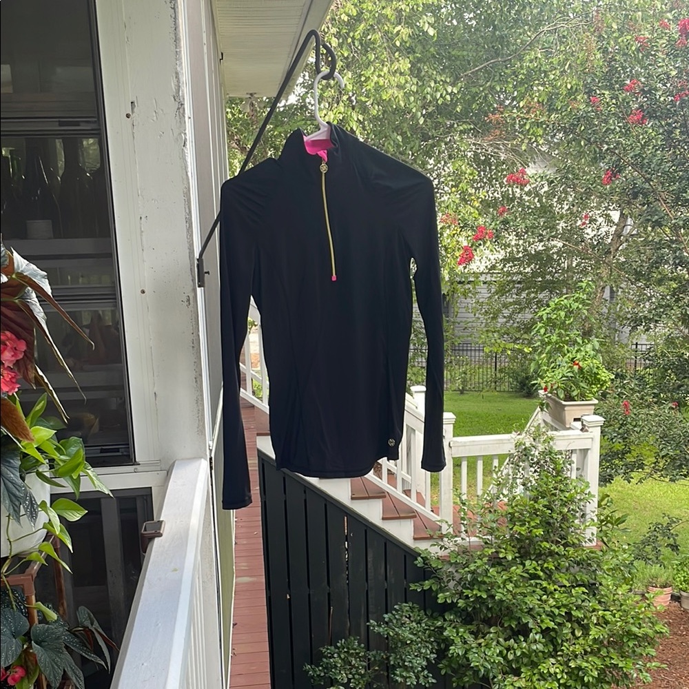 Lilly Pulitzer Luxletic Black Jacket with Gold Accents